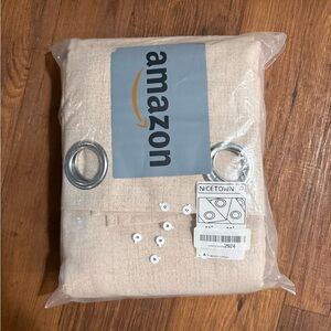 NICETOWN Linen Blend Blackout Curtains 52x95 Cream Set of 2 NEW